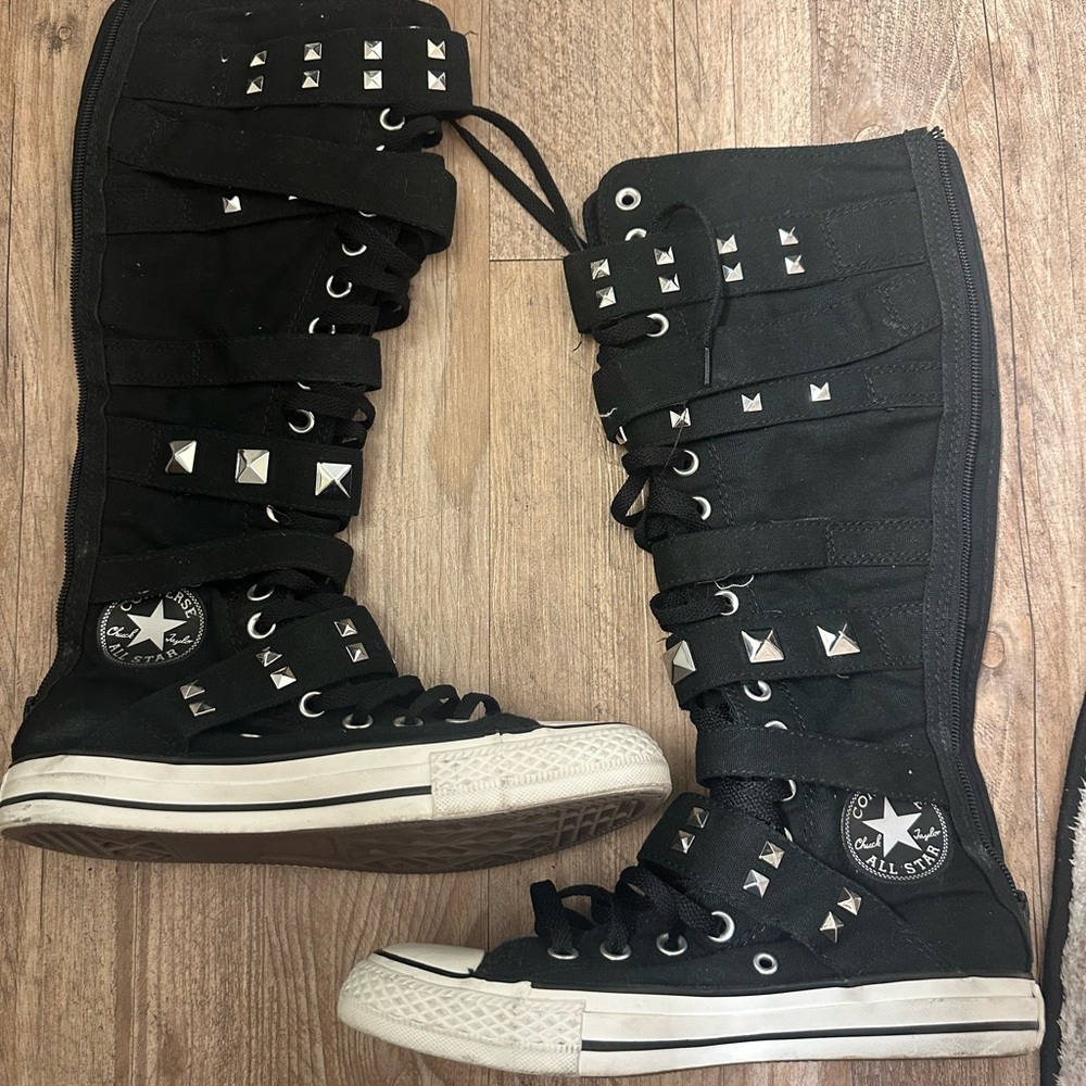 Punk Stud buckle knee high xxhi converse 2000s y2k